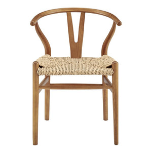 EuroStyle Evelina Outdoor Dining Chair Set of 2 Thermo-Treated Ash Wood Mid-Century Patio 39202-GLDASH