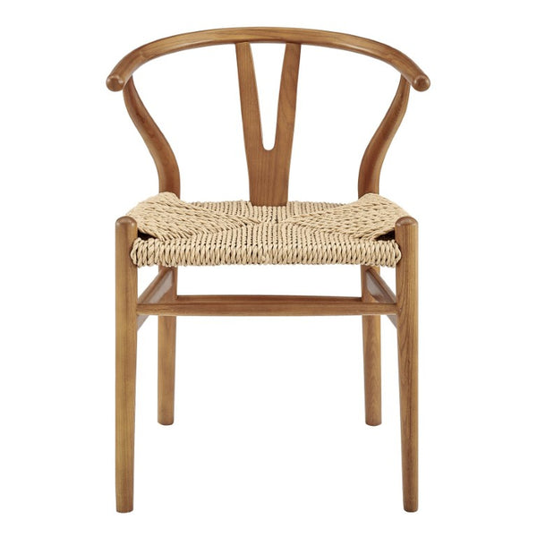 EuroStyle Evelina Outdoor Dining Chair Set of 2 Thermo-Treated Ash Wood Mid-Century Patio 39202-GLDASH