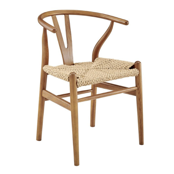 EuroStyle Evelina Outdoor Dining Chair Set of 2 Thermo-Treated Ash Wood Mid-Century Patio 39202-GLDASH