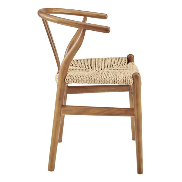 EuroStyle Evelina Outdoor Dining Chair Set of 2 Thermo-Treated Ash Wood Mid-Century Patio 39202-GLDASH