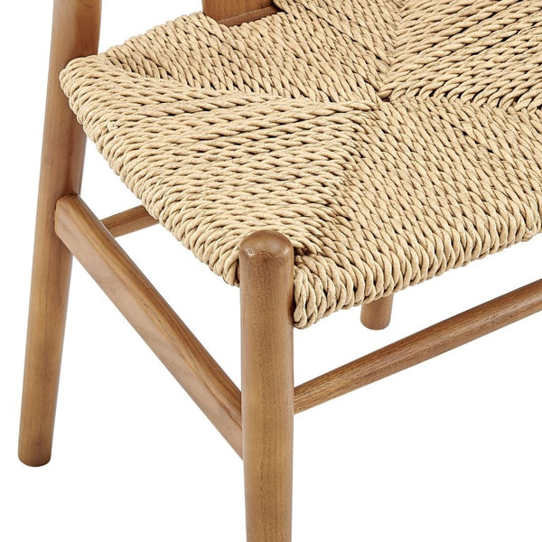 EuroStyle Evelina Outdoor Dining Chair Set of 2 Thermo-Treated Ash Wood Mid-Century Patio 39202-GLDASH
