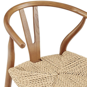 EuroStyle Evelina Outdoor Dining Chair Set of 2 Thermo-Treated Ash Wood Mid-Century Patio 39202-GLDASH