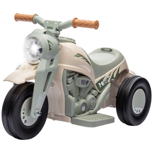 English Elm Qaba 6v Toddler Electric Motorbike with Bubble Machine Led Light and Music Cream White W2225P249812