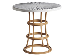 Lexington Tommy Bahama Outdoor 3920-873c Key Largo Coastal Bistro Table With Sunburst Design And Height Adjustment For Versatile Use  Wood 3920-873c