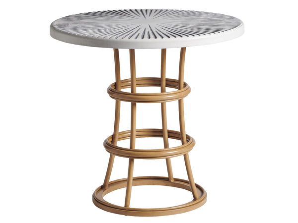 Lexington Tommy Bahama Outdoor 3920-873c Key Largo Coastal Bistro Table With Sunburst Design And Height Adjustment For Versatile Use  Wood 3920-873c