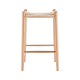 Evelina Counter Stool without Backrest with Natural Frame and Rush Seat