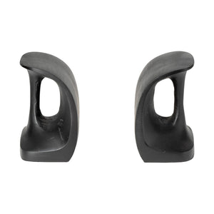 HomeRoots Set of Two 6" Black Metal Bookends - Chic Decorative Supports for Stylish Home & Office Organization 392130