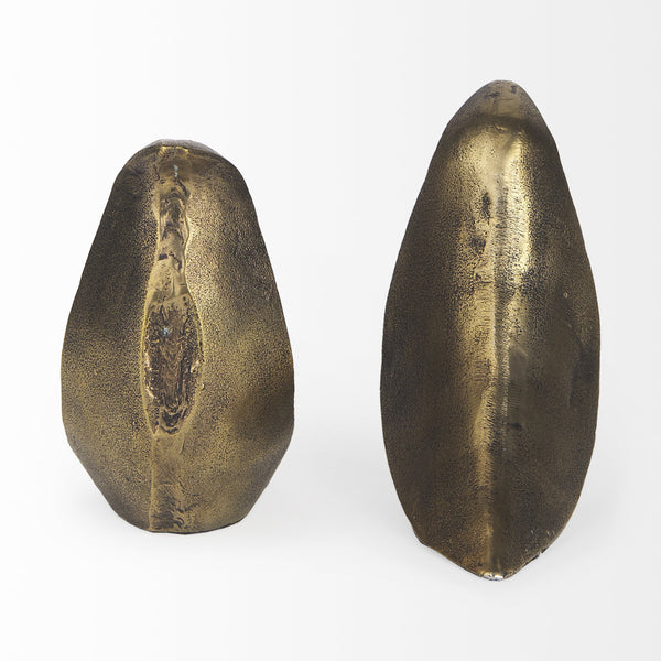 Homeroots Rustic Antiqued Gold Dove Bookends  Metal 392135