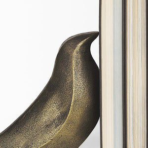 Homeroots Rustic Antiqued Gold Dove Bookends  Metal 392135