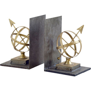 Homeroots Set Of Two Gold Metal Decorative Bookends  Metal 392136