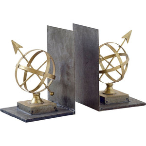 Homeroots Set Of Two Gold Metal Decorative Bookends  Metal 392136