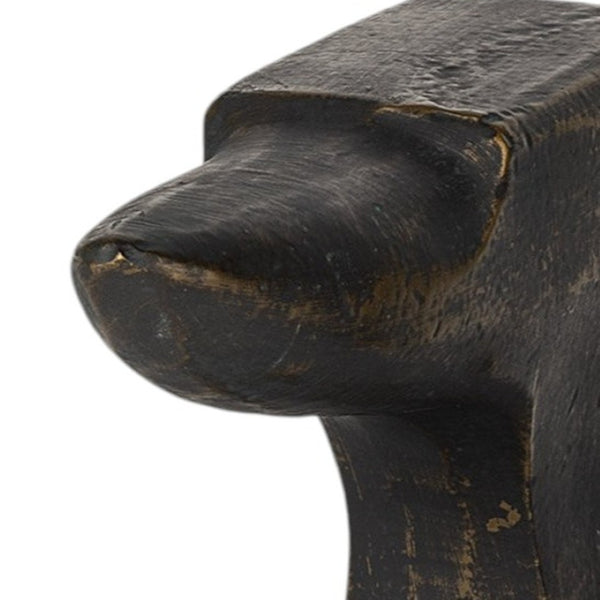 HomeRoots Set of Two Elegant Black and Gold Polyresin Bookends - Modern Decorative Accent for Home & Office 392142