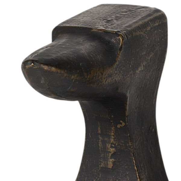 HomeRoots Set of Two Elegant Black and Gold Polyresin Bookends - Modern Decorative Accent for Home & Office 392142