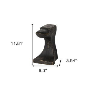 HomeRoots Set of Two Elegant Black and Gold Polyresin Bookends - Modern Decorative Accent for Home & Office 392142