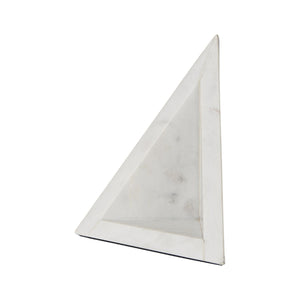 Homeroots 3d Modern Triangle Marble Bookends  Metal 392143