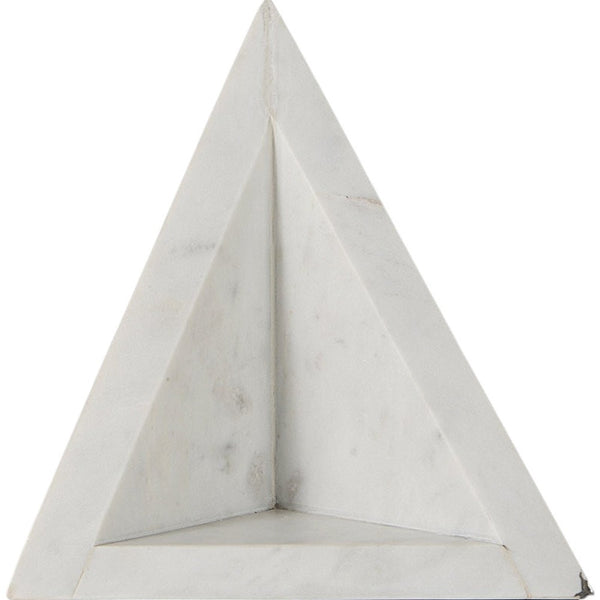 Homeroots 3d Modern Triangle Marble Bookends  Metal 392143