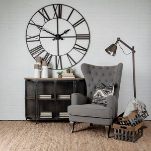 HomeRoots Set of Two 19" Gray Metal Baskets for Stylish Storage - Ideal for Home, Office, and More! 392147