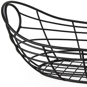 Homeroots 22" Black Metal Oval Storage Basket  Metal 392150