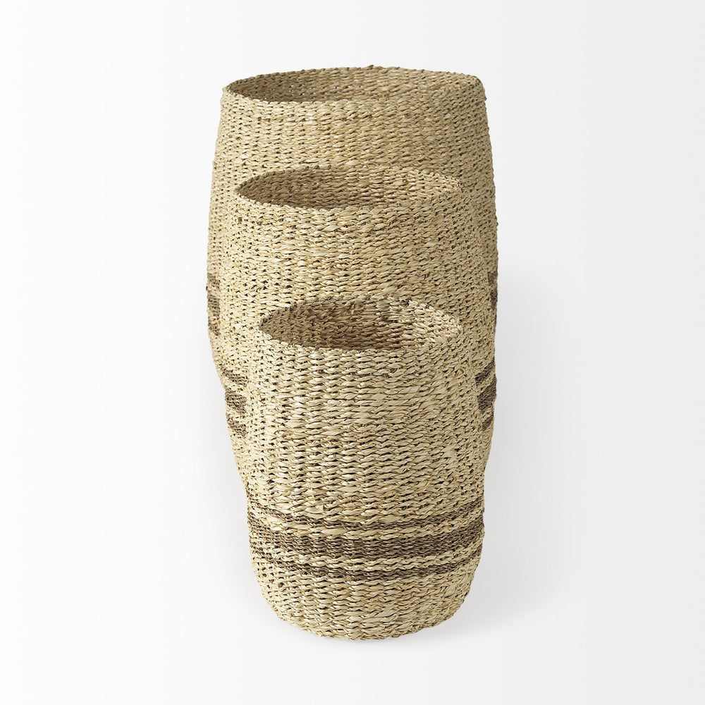 Homeroots Set Of Three Detailed Wicker Storage Baskets  Wicker 392154