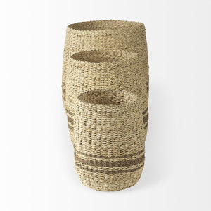 Homeroots Set Of Three Detailed Wicker Storage Baskets  Wicker 392154