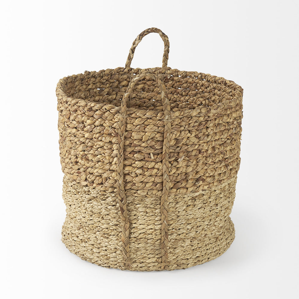 Homeroots Set Of Three Two Tone Wicker Storage Baskets  Wicker 392157