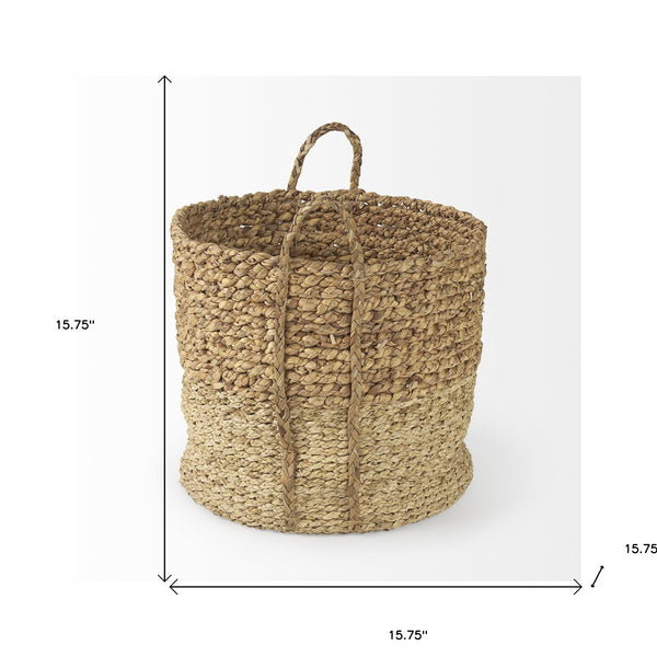 Homeroots Set Of Three Two Tone Wicker Storage Baskets  Wicker 392157
