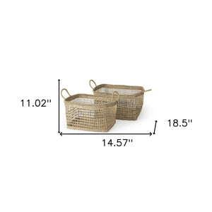 Homeroots Set Of Two 15" Natural Wicker Basket  Wicker 392158