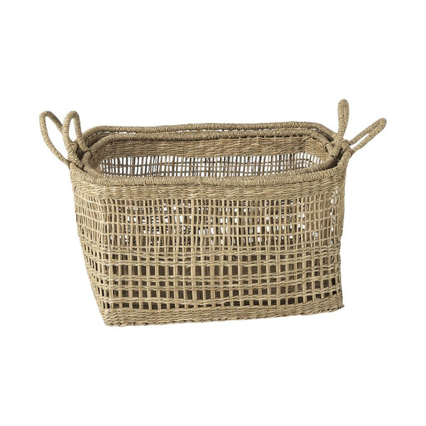 HomeRoots Set of Two Brown Wicker Baskets for Stylish Storage – Rustic Charm for Home Organization & Decor 392158