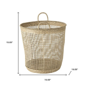 HomeRoots Set of Three Round Natural Wicker Baskets for Stylish Storage, Decor & Organization in Any Room 392159