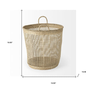 Homeroots Set Of Three 20" Natural Wicker Basket  Wicker 392159