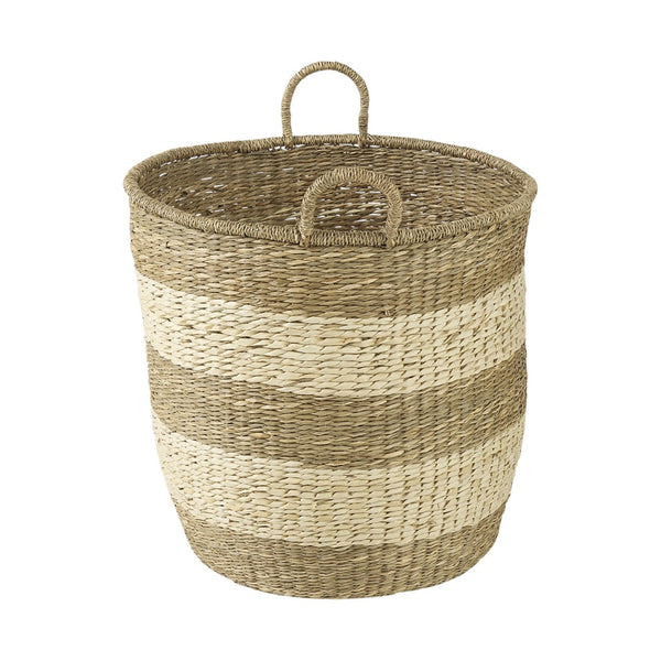 HomeRoots Set of Two Stylish Natural Beige Wicker Baskets for Versatile Storage and Elegant Home Décor 392160