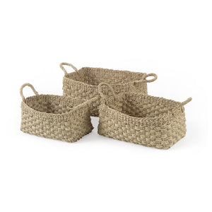 Homeroots Set Of Three 12" Natural Wicker Basket  Wicker 392164