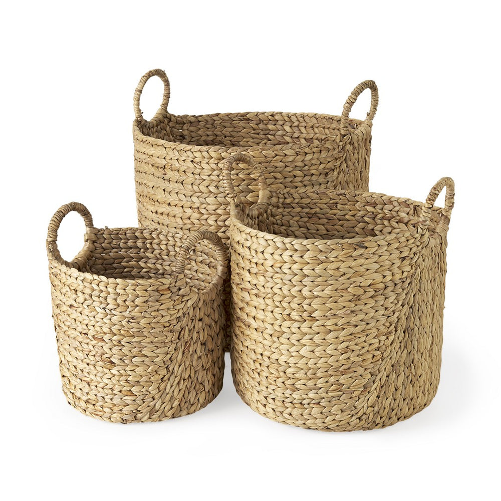 Homeroots Set Of Three Braided Wicker Storage Baskets  Wicker 392168