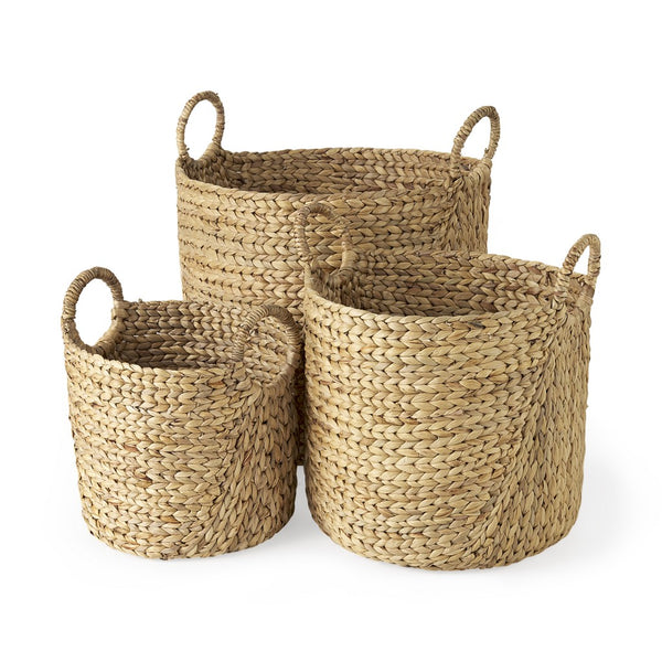 Homeroots Set Of Three Braided Wicker Storage Baskets  Wicker 392168
