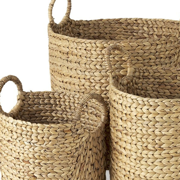 Homeroots Set Of Three Braided Wicker Storage Baskets  Wicker 392168