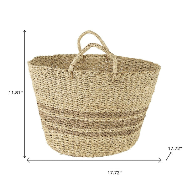 HomeRoots Set of Two Brown Wicker Baskets – Stylish Storage Solution for Home, Versatile & Durable Design 392170