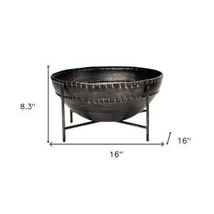HomeRoots Set of Two Black Metal Decorative Bowls – Modern Sophisticated Accents for Stylish Home Décor 392174