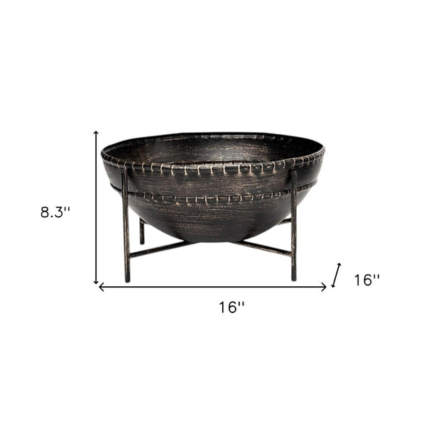 HomeRoots Set of Two Black Metal Decorative Bowls – Modern Sophisticated Accents for Stylish Home Décor 392174