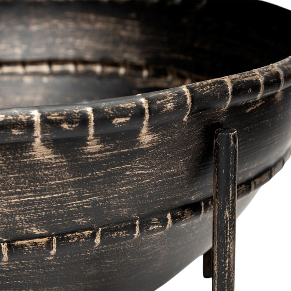 HomeRoots Set of Two Black Metal Decorative Bowls – Modern Sophisticated Accents for Stylish Home Décor 392174