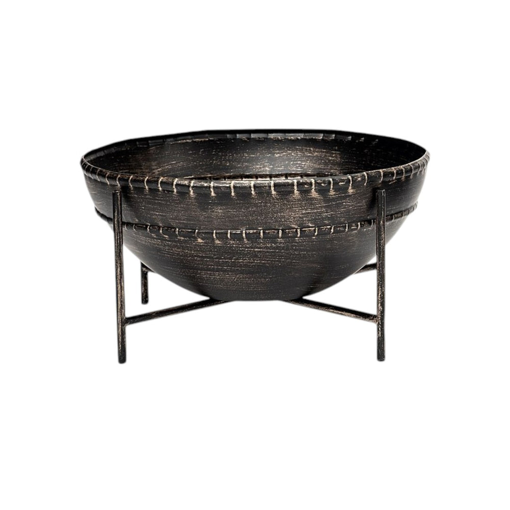 HomeRoots Set of Two Black Metal Decorative Bowls – Modern Sophisticated Accents for Stylish Home Décor 392174