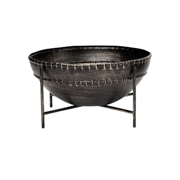 HomeRoots Set of Two Black Metal Decorative Bowls – Modern Sophisticated Accents for Stylish Home Décor 392174