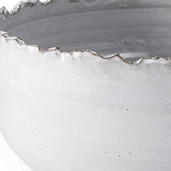 Homeroots Artisan Gray White Ceramic Centerpiece Bowl  Ceramic 392177