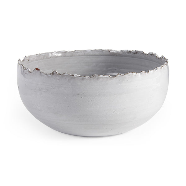 Homeroots Artisan Gray White Ceramic Centerpiece Bowl  Ceramic 392177
