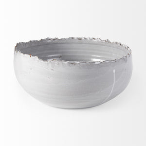 Homeroots Artisan Gray White Ceramic Centerpiece Bowl  Ceramic 392177