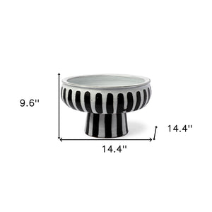 Homeroots 10" Elegant Black And White Cylinder Ceramic Table Vase – Modern Home Decor Accent For Sophistication  Ceramic 392179