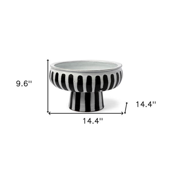 Homeroots 10" Elegant Black And White Cylinder Ceramic Table Vase – Modern Home Decor Accent For Sophistication  Ceramic 392179