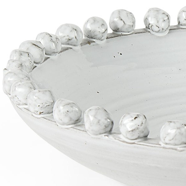 Homeroots Off White Ceramic Centerpiece Bowl  Ceramic 392180
