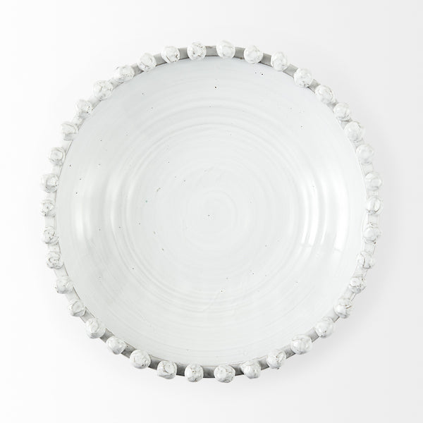 Homeroots Off White Ceramic Centerpiece Bowl  Ceramic 392180