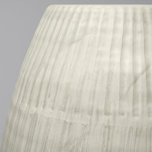 Homeroots Petite White Embossed Stripes Ceramic Vase  Ceramic 392183