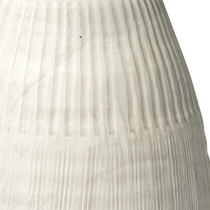 Homeroots White Embossed Stripes Ceramic Vase  Ceramic 392187